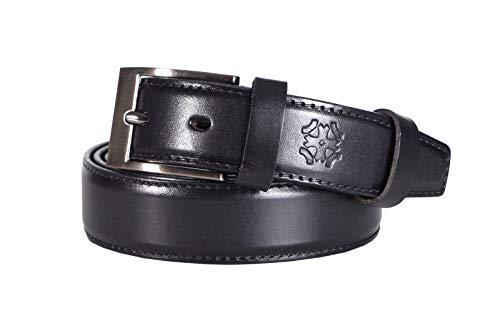 Lettro Herren Business-Leder-Gürtel für die Abendgarderobe | Stilvoller Herrengürtel aus 100% vegetabil gegerbtem Leder | Hochwertige Ledergürtel Made in Europe (Länge: 120 cm | Weite: 3 cm | Schwarz) von Lettro