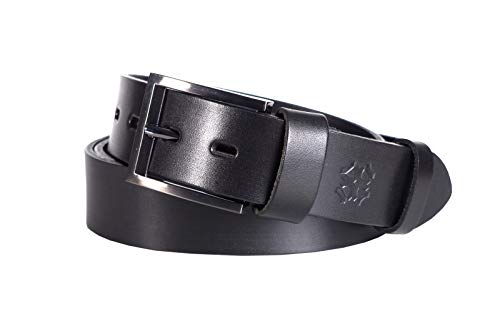Lettro Herren-Gürtel aus Leder für Freizeitkleidung | Stilvoller Alltagsgürtel aus 100% vegetabil gegerbtem Leder für Herren | Made in Europe (Länge: 110 cm | Weite: 3,5 cm | Schwarz) von Lettro