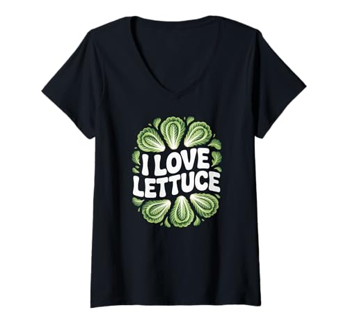 Damen I Love Salat Fresh Salad Lover T-Shirt mit V-Ausschnitt Damen I Love Salat Fresh Salad Lover T-Shirt mit V-Ausschnitt von Lettuce Enthusiast Vegetables Humor