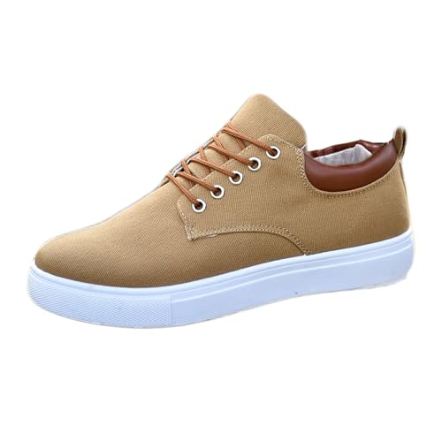 Letuwj Canvas Schuhe Herren Freizeitschuhe Große Größe Boardschuhe Herren Walkingschuhe, Khaki R009, 47 EU von Letuwj