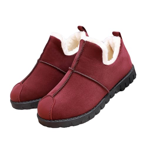 Letuwj Damen Baumwollschuhe Dicker Boden Lässige Schneestiefel Gepolstert Verdickung Wärme, Rot/Ausflug, einfarbig (Getaway Solids), 38.5 EU, LTUWXZ0325-2 40 von Letuwj