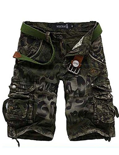 Letuwj Herren Cargo Shorts Vintage Kurze Hose Sport Outdoor Camouflage Sommerhose Armee Grün XL von Letuwj