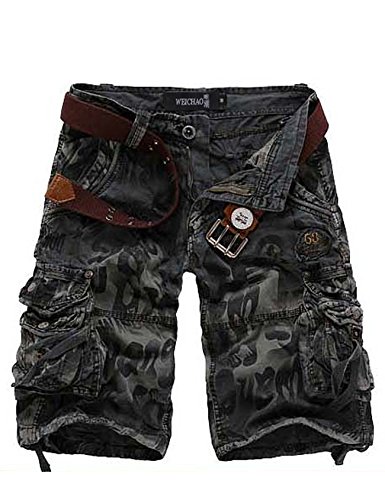 Letuwj Herren Cargo Shorts Vintage Kurze Hose Sport Outdoor Camouflage Sommerhose Grau L von Letuwj