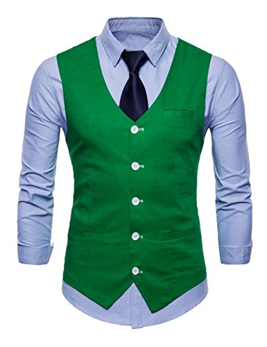 Letuwj Herren Freizeit Slim fit Anzugweste XL Grüne von Letuwj