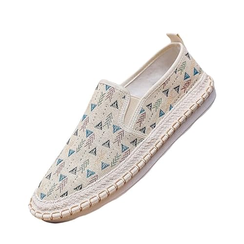 Letuwj Herren Slip-On Schuhe Hausschuhe Flache Freizeitschuhe Stoffschuhe, Beige, 8 von Letuwj
