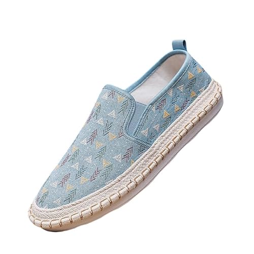 Letuwj Herren Slip-On Schuhe Hausschuhe Flache Freizeitschuhe Stoffschuhe, Blau, 7.5 von Letuwj