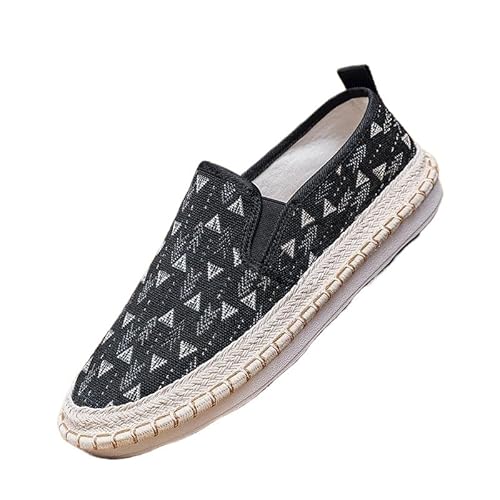 Letuwj Herren Slip-On Schuhe Hausschuhe Flache Freizeitschuhe Stoffschuhe, Schwarz, 7.5 von Letuwj