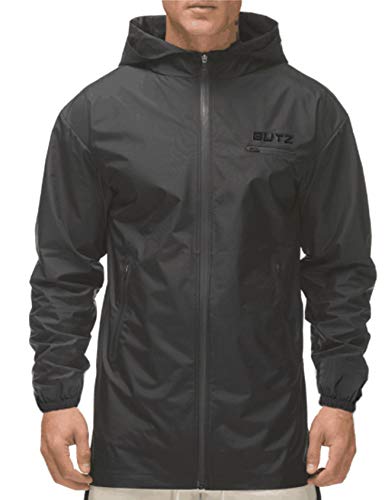 Letuwj Herren mit Tasche Sportmantel Reißverschluss Wasserdicht Asymmetrie Jacke Schwarz 2 von Letuwj