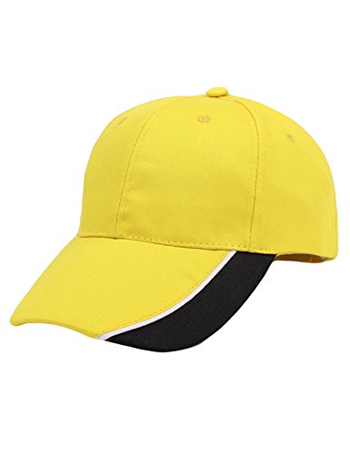 Letuwj Kinder Baseball Cap Mütze Schirmmütze Basecap verstellbar aus Baumwolle in verschienden Farben Gelb Einheitsgröße(F) von Letuwj