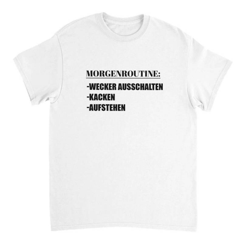 Morgenroutine T Shirr Humor Lustig Unisex Humorvoll Tshirt von LetztesHemdStore