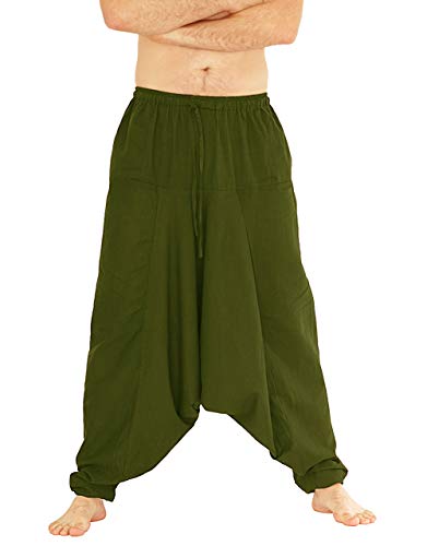 Leucht-Welten Aladinhose Haremshose Damen und Herren p7 Grün Einheitsgröße von Leucht-Welten