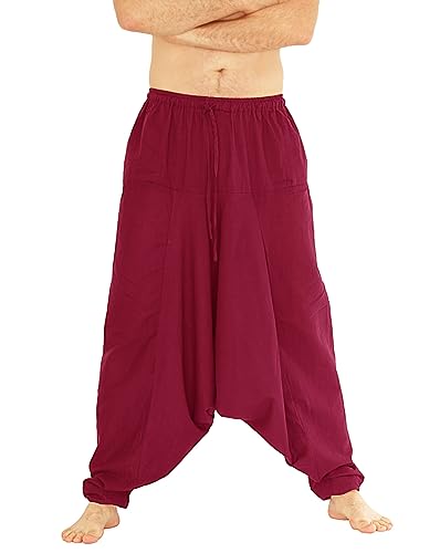 Leucht-Welten Aladinhose Haremshose Damen und Herren p7 Rot Einheitsgröße von Leucht-Welten