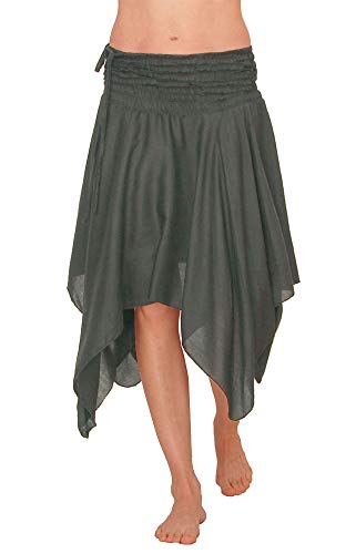 Leucht-Welten Damen Zipfelrock, Bequemes Kleid aus Viskose Grau von Leucht-Welten