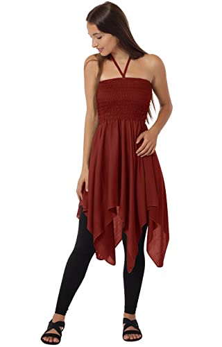 Leucht-Welten Damen Zipfelrock, Bequemes Kleid aus Viskose Rot von Leucht-Welten