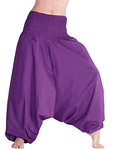 Leucht-Welten Pumphose Aladinhose Tiefer Schritt Haremshose Lila Einheitsgröße von Leucht-Welten