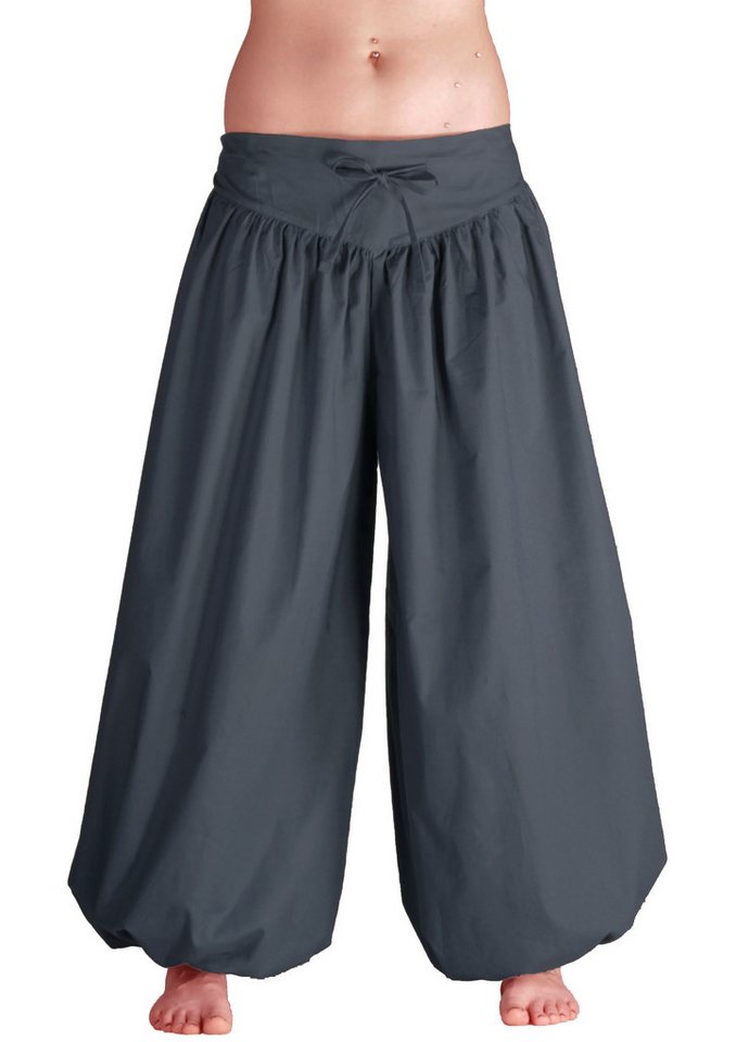 Leucht-Welten Pumphose Ballonhose, weite Pumphose aus Baumwolle für Damen Grau weit geschnitten von Leucht-Welten