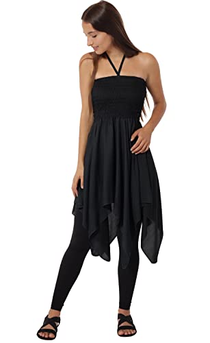 Leucht-Welten Damen Zipfelrock, Bequemes Kleid aus Viskose Schwarz Einheitsgröße von Leucht-Welten