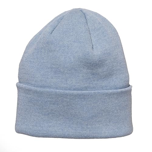 Leuchtfeuer Strickwaren Feinstrickmütze Föhr 306（anthrazit 100% Merinowolle, einfacher Umschlag，Made in Germany (eisblau) von Leuchtfeuer Strickwaren