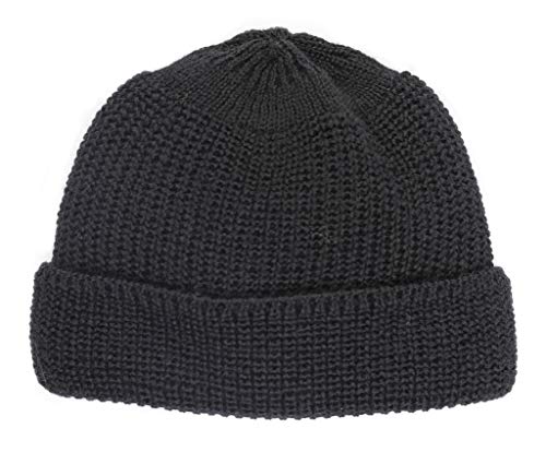 Leuchtfeuer Strickwaren Mütze WALFÄNGER 323 Beanie Grobstrick Made in Germany (Schwarz) von Leuchtfeuer Strickwaren