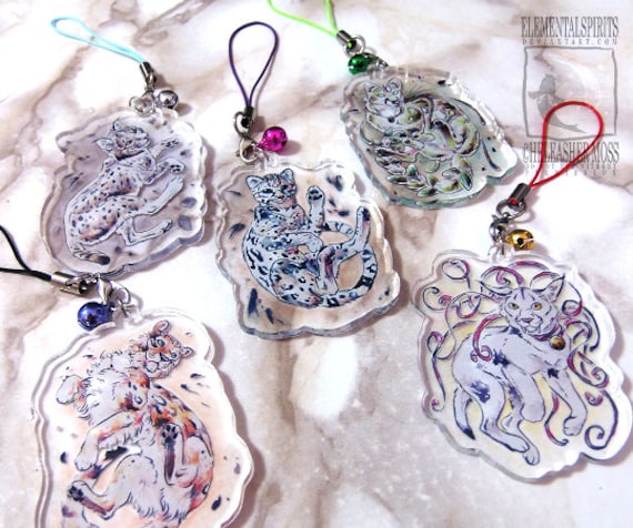 Tier Charms Klar Acryl Schlüsselanhänger Tier Charms Klar Acryl Schlüsselanhänger von LeucisticLynx