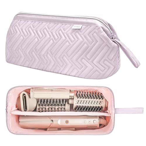 Leudes Reisetasche für Haifischhaar-Werkzeuge, flexibel, tragbar, staubdicht, Flacher Lockenstab, Reise-Organizer, Lavendelviolett, 467.17 Cubic inches, Hair Tools Reisetasche für Shark Flexstyle von Leudes