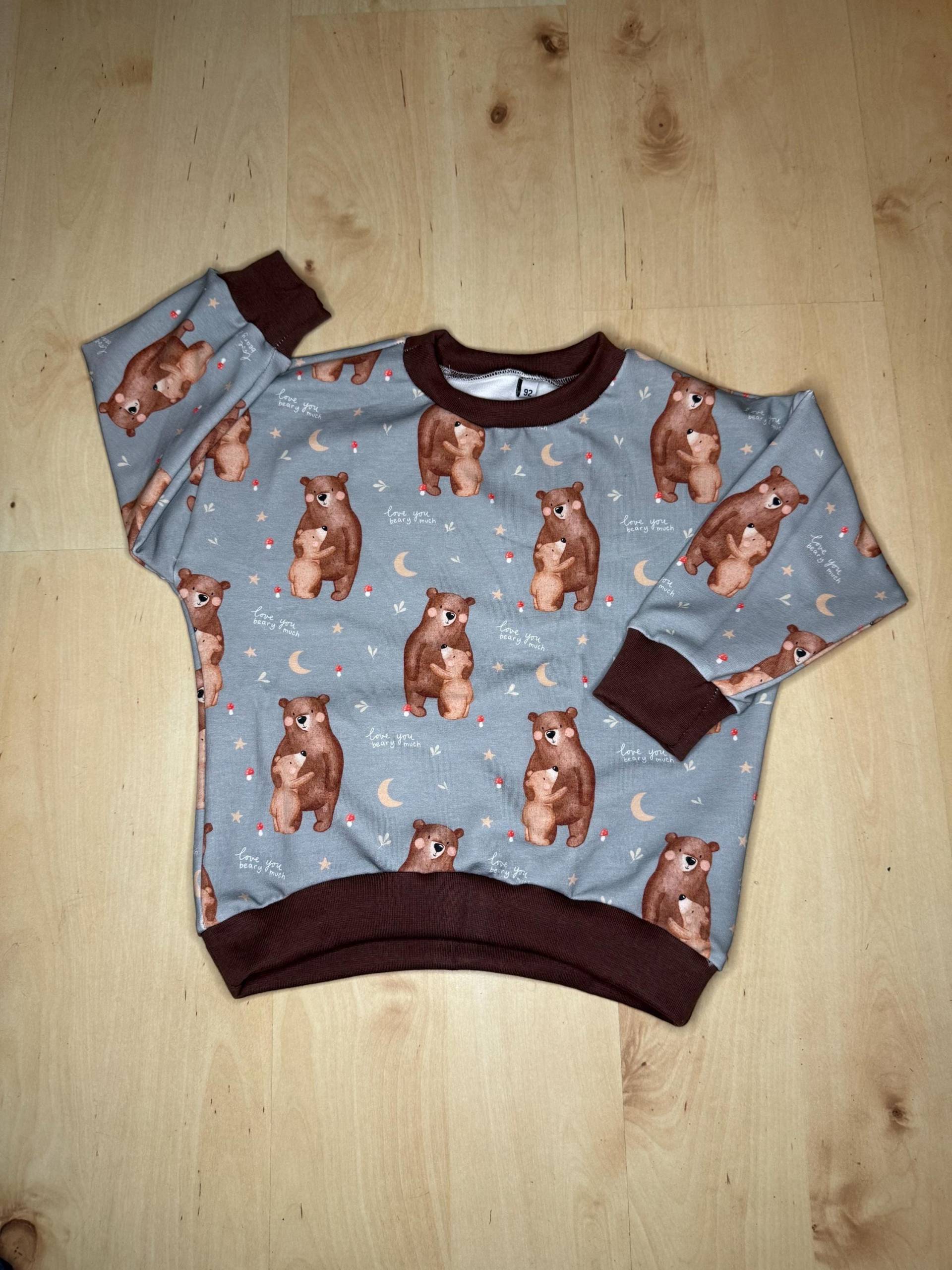 Pullover Größe 92 - Niedliche Bären Handmade Sweatshirt Für Jungen & Mädchen Kuschelstoff French Terry von LeunikatKreationen
