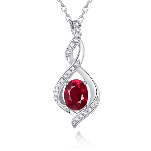 Leva Jewkis 925 Sterling Silber Juli Geburtsstein Erstellt Rubin Halskette Infinity Anhänger Roter Edelstein Geburtstag Jahrestag Schmuck für Frauen Mädchen Mutter, verstellbare Kette Leva Jewkis 925 Sterling Silber Juli Geburtsstein Erstellt Rubin Halskette Infinity Anhänger Roter Edelstein Geburtstag Jahrestag Schmuck für Frauen Mädchen Mutter, verstellbare Kette von Leva Jewkis