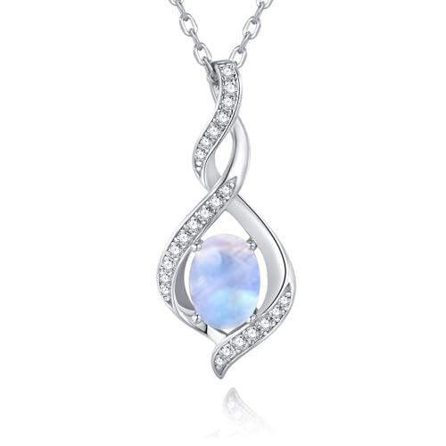 Leva Jewkis 925 Sterling Silber Juni Geburtsstein Regenbogen Mondstein Halskette Infinity Anhänger Geburtstag Jahrestag Schmuck für Frauen Mädchen Mutter, verstellbare Kette Leva Jewkis 925 Sterling Silber Juni Geburtsstein Regenbogen Mondstein Halskette Infinity Anhänger Geburtstag Jahrestag Schmuck für Frauen Mädchen Mutter, verstellbare Kette von Leva Jewkis