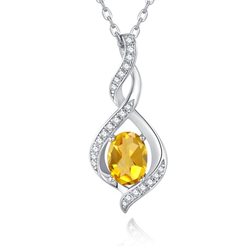 Leva Jewkis 925 Sterling Silber November Geburtsstein Erstellt Citrin Halskette Infinity Anhänger Gelber Edelstein Geburtstag Jahrestag Schmuck für Frauen Mädchen Mutter, verstellbare Kette Leva Jewkis 925 Sterling Silber November Geburtsstein Erstellt Citrin Halskette Infinity Anhänger Gelber Edelstein Geburtstag Jahrestag Schmuck für Frauen Mädchen Mutter, verstellbare Kette von Leva Jewkis