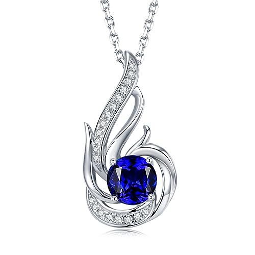Leva Jewkis 925 Sterling Silber September Geburtsstein Erstellt Blaue Saphir Halskette für Frauen Geburtstag Jubiläum Schmuck Geschenke für Frauen Mädchen, justierbare Kette Leva Jewkis 925 Sterling Silber September Geburtsstein Erstellt Blaue Saphir Halskette für Frauen Geburtstag Jubiläum Schmuck Geschenke für Frauen Mädchen, justierbare Kette von Leva Jewkis