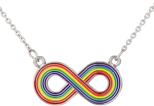 Venuy Regenbogen-Halskette mit Unendlichkeitssymbol-Anhänger, Geschenk für Herren/Damen von Levanma