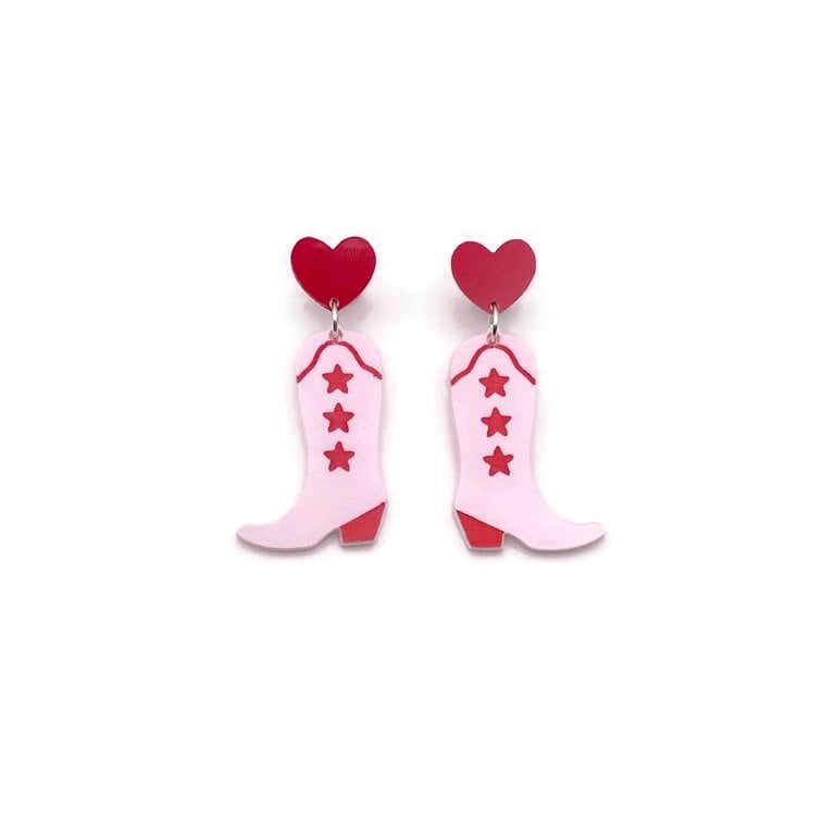 Pinke Und Rote Cowgirl Stiefel Ohrringe, Retro Western Statement Süße Kitschige Acryl Lustiger Vintage Inspirierter Schmuck Pinke Und Rote Cowgirl Stiefel Ohrringe, Retro Western Statement Süße Kitschige Acryl Lustiger Vintage Inspirierter Schmuck von LevanterCo