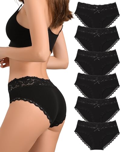 Levao 3/6er Baumwoll unterwäsche Damen-Bikinihöschen Atmungsaktive Hipster-Slips Stretch-Unterhosen Multipacks S-XL von Levao