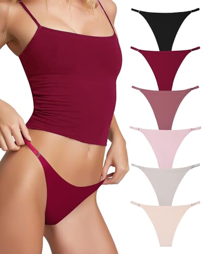 Levao Seamless Slips Damen String Unterwäsche Damen Unterhosen Dehnen Atem Hipster 8 Ring Frauen Mehrpack 6er Pack S-XL von Levao