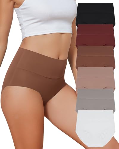 Levao 6er Pack Unterhose Damen High Waist Slip Nahtlos Unterwäsche Frauen Seamless Hohe Taille Panties Bequeme No Show Bikini Mehrpack S-XXL von Levao