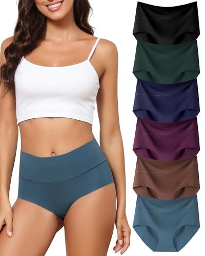 Levao 6er Pack Unterhose Damen High Waist Slip Nahtlos Unterwäsche Frauen Seamless Hohe Taille Panties Bequeme No Show Bikini Mehrpack S-XXL von Levao