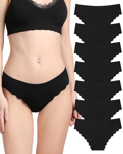 Levao 7er Pack Seamless Slips Damen Unterhosen Nahtlose Unterwäsche Welle Gesäumt Hipster Soft Stretch Panties Invisibles No Show Atmungsaktive Bikini S-XL von Levao