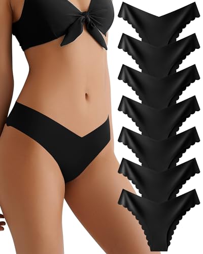Levao 7er Pack Nahtlose Damen Unterwäsche Slips Seamless Unterhosen V Schnitt Frauen Atmungsfähig Mehrpack No Show Bikini Set S-XL von Levao