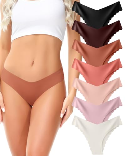 Levao 7 Pack String Tanga Damen Unterwäsche Set Nahtlose Unterhosen V Schnitt Frauen Atmungsfähig Mehrpack Sexy Bikini S-XL von Levao
