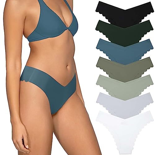 Levao 7er Pack Damen Unterwäsche Slips Nahtlose Unterhosen V Schnitt Frauen Atmungsfähig Mehrpack No Show Bikini Set S-XL von Levao