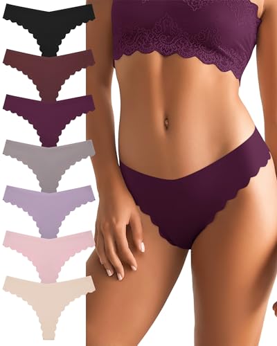 Levao 7er Pack String Tanga Damen Unterhosen Damen Nahtlos Seamless Slips Unterwäsche Frauen Hipster Set Sexy Bequem Dessous Mehrfarbig S-XL von Levao