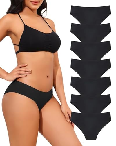 Levao 7er Pack Unterhosen Damen Nahtlose Unterwäsche Frauen Seamless Slips Damen Stretch Invisible Hipster Panties Mehrpack S-XL von Levao