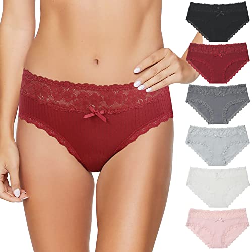 Levao 3/6er Baumwoll unterwäsche Damen-Bikinihöschen Atmungsaktive Hipster-Slips Stretch-Unterhosen Multipacks S-XL von Levao