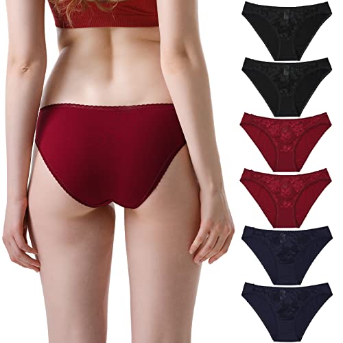 Levao Damen Hipster Baumwolle Unterhosen Brazilian-Slip (XL, Pack 6-B) von Levao