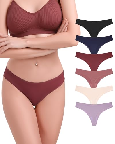 Levao Seamless String Tanga Damen Nahtlose Hipster Unterwäsche Panties Frauen Niedrige Taille Weich Unterhosen Set Bequem Dessous Mehrfarbig S-XL von Levao