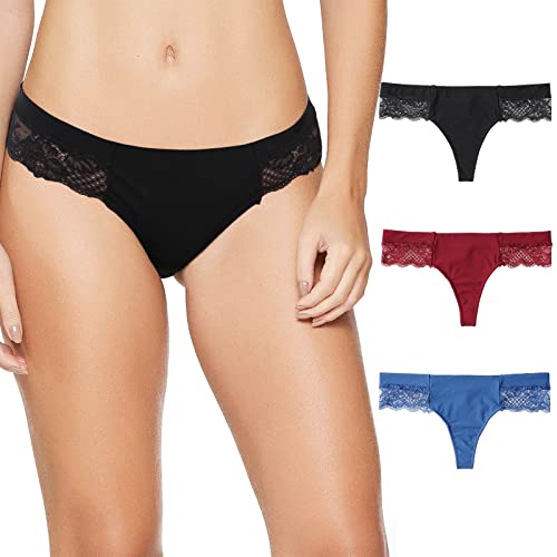 Levao Strings Tangas für Damen Spitze, G String Frauen Brazilian Slip Niedrige Taille Thongs Unterwäsche Multipack M von Levao