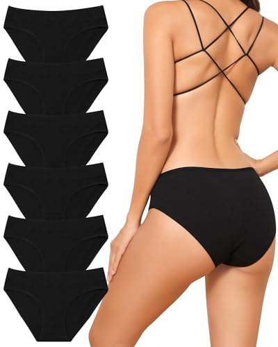 Levao Unterhosen Damen 6er Baumwolle Damen Slip Atmungsaktiv Slips Damen Baumwolle Pantys Weich Frauen Unterwäsche Mehrpack von Levao
