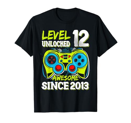 Level 12 Unlocked Awesome 2013 Videospiel 12th Birthday Boy T-Shirt von Level 12 Birthday Boy Video Gamer