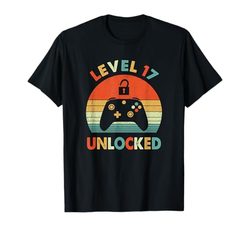 Level 17 Unlocked – Gamer zum 17. Geburtstag für Jungen und Mädchen, lustig T-Shirt Level 17 Unlocked – Gamer zum 17. Geburtstag für Jungen und Mädchen, lustig T-Shirt von Level 17 Unlocked