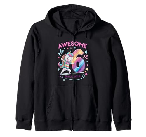Mädchen 6. Geburtstag Einhorn Mottoparty Kinder 2025 Kapuzenjacke Mädchen 6. Geburtstag Einhorn Mottoparty Kinder 2025 Kapuzenjacke von Level 6 Gamer Girl Birthday Outfit Age Six Unicorn